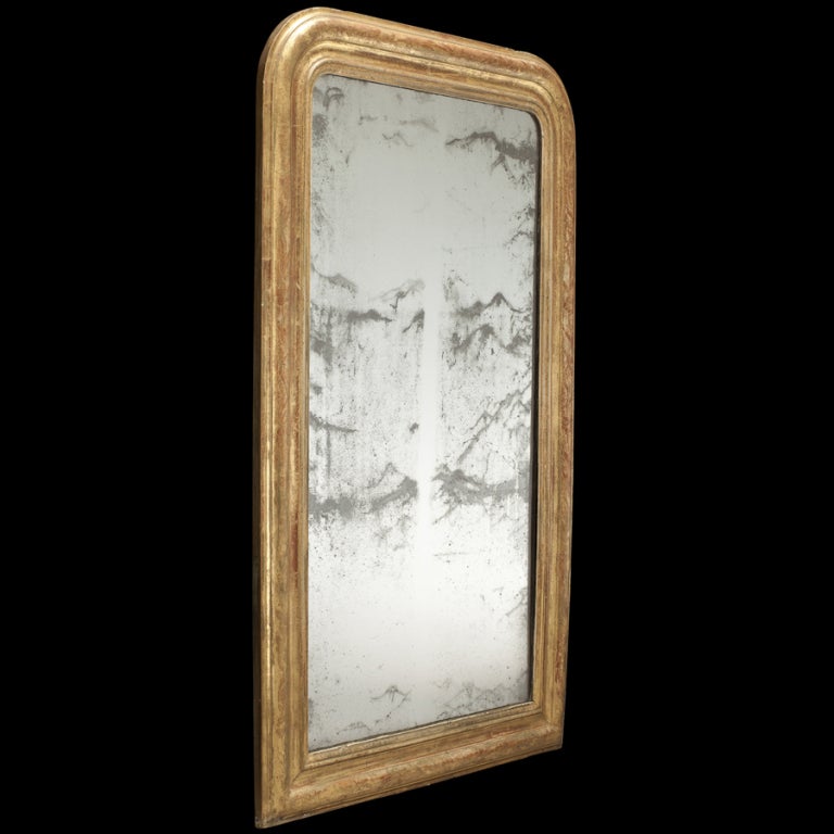 Original mercury glass plate, wood back
