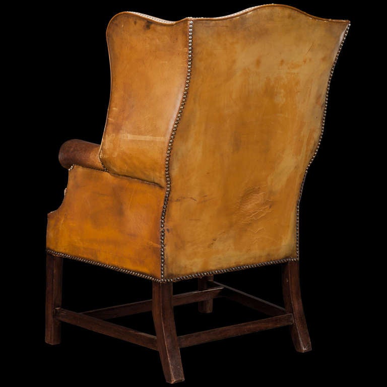 Pair of Leather Wingback Chairs 3