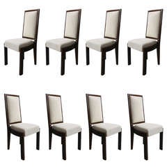 Set Eight Dining Chairs by Charles Dudouyt