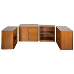Set of Four "4D" storage system by Angelo Mangiarotti for Molteni