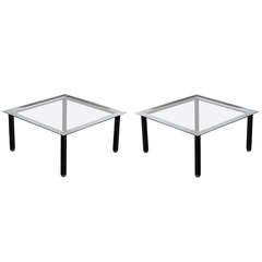 Set of Two "Fasce Cromate" Coffee Tables by Luigi Caccia Dominioni for Azucena 3