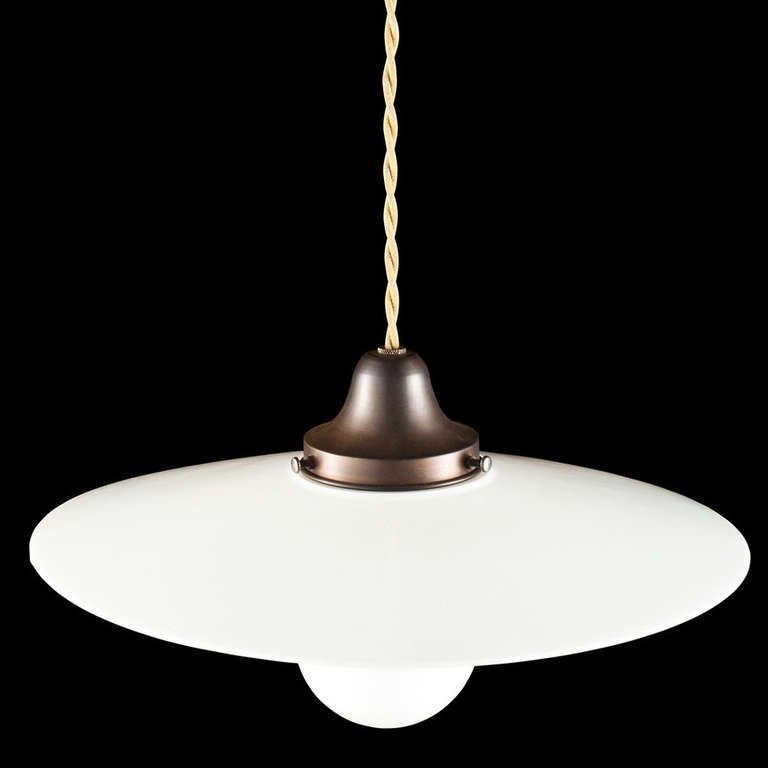 Milk Glass Disc Pendant