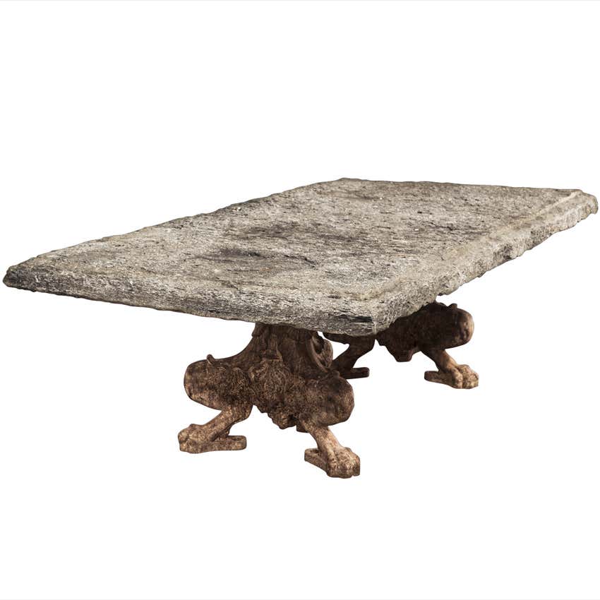 Monumental Stone Garden Dining Table at 1stDibs