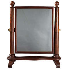 Antique Mahogany Mantle Top Mirror