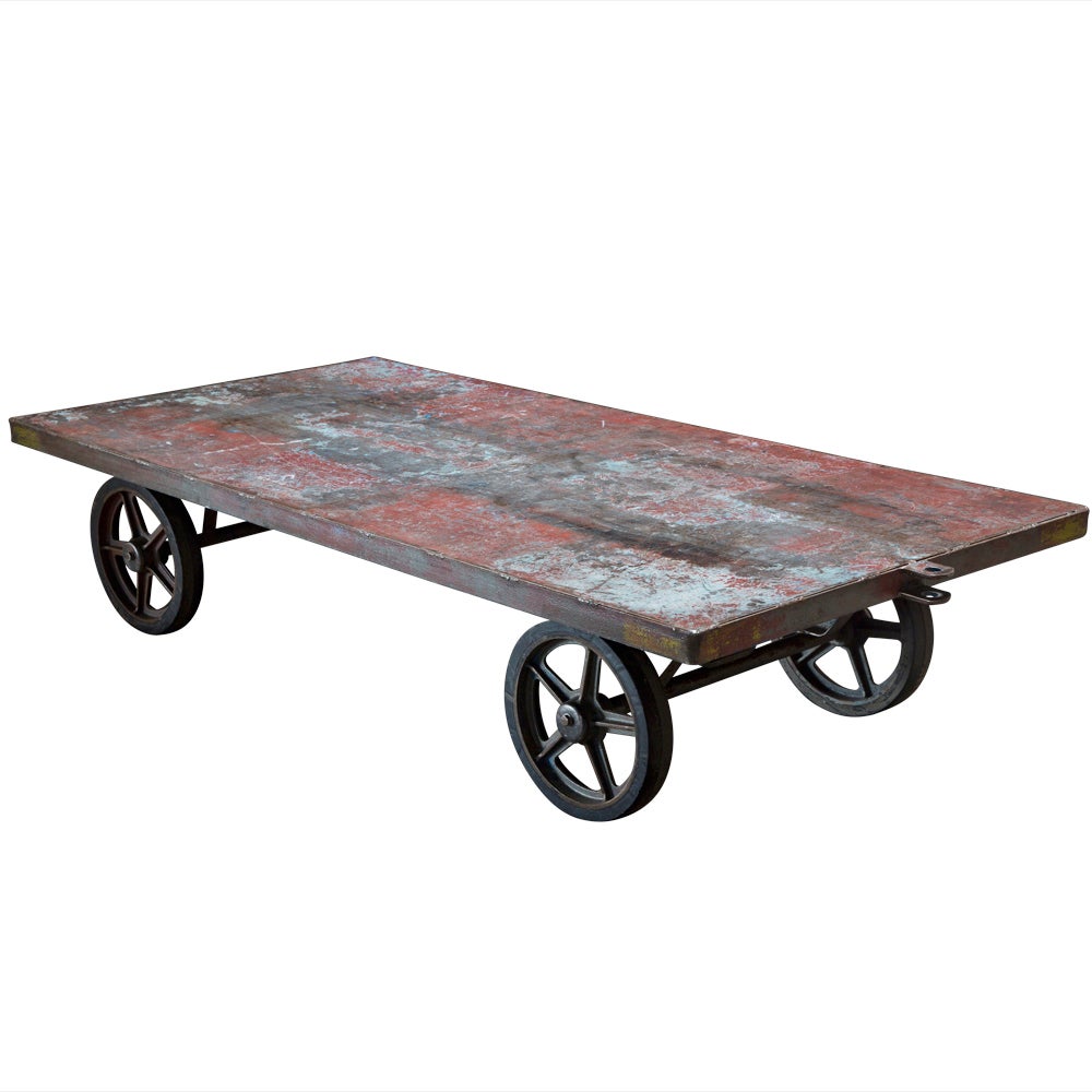 Steel Railroad Cart / Coffee Table