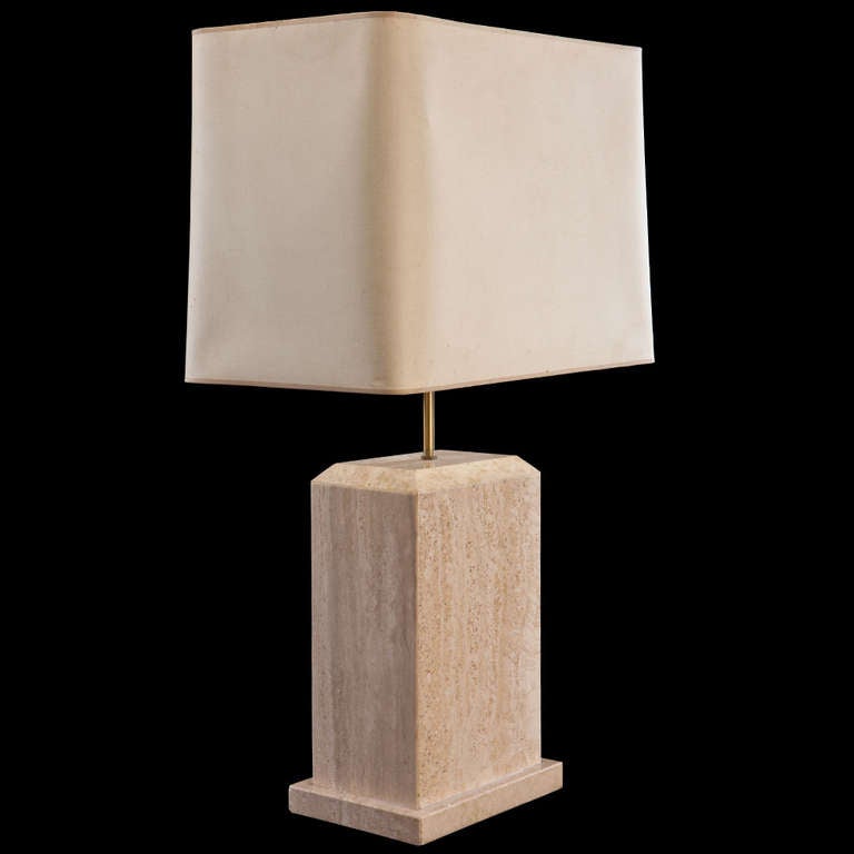 Travertine Base Table Lamp
