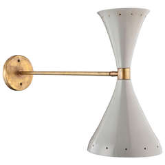 Grey Enamel / Brass         Mod Sconce