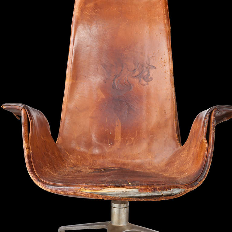 High Back Leather Tulip Chair 1