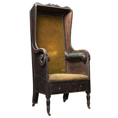 Rare Regency Pine Hall Porters Chair