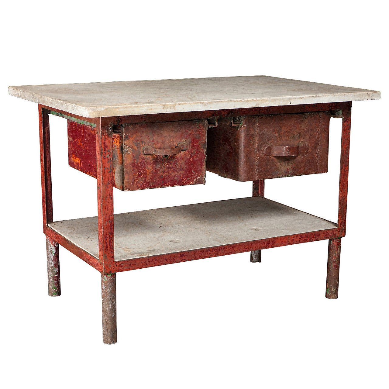 Iron and Marble Work Table