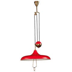 Vintage Red Pulley Ceiling Light