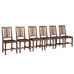 Set of Edwardian Oak Dining Chairs
