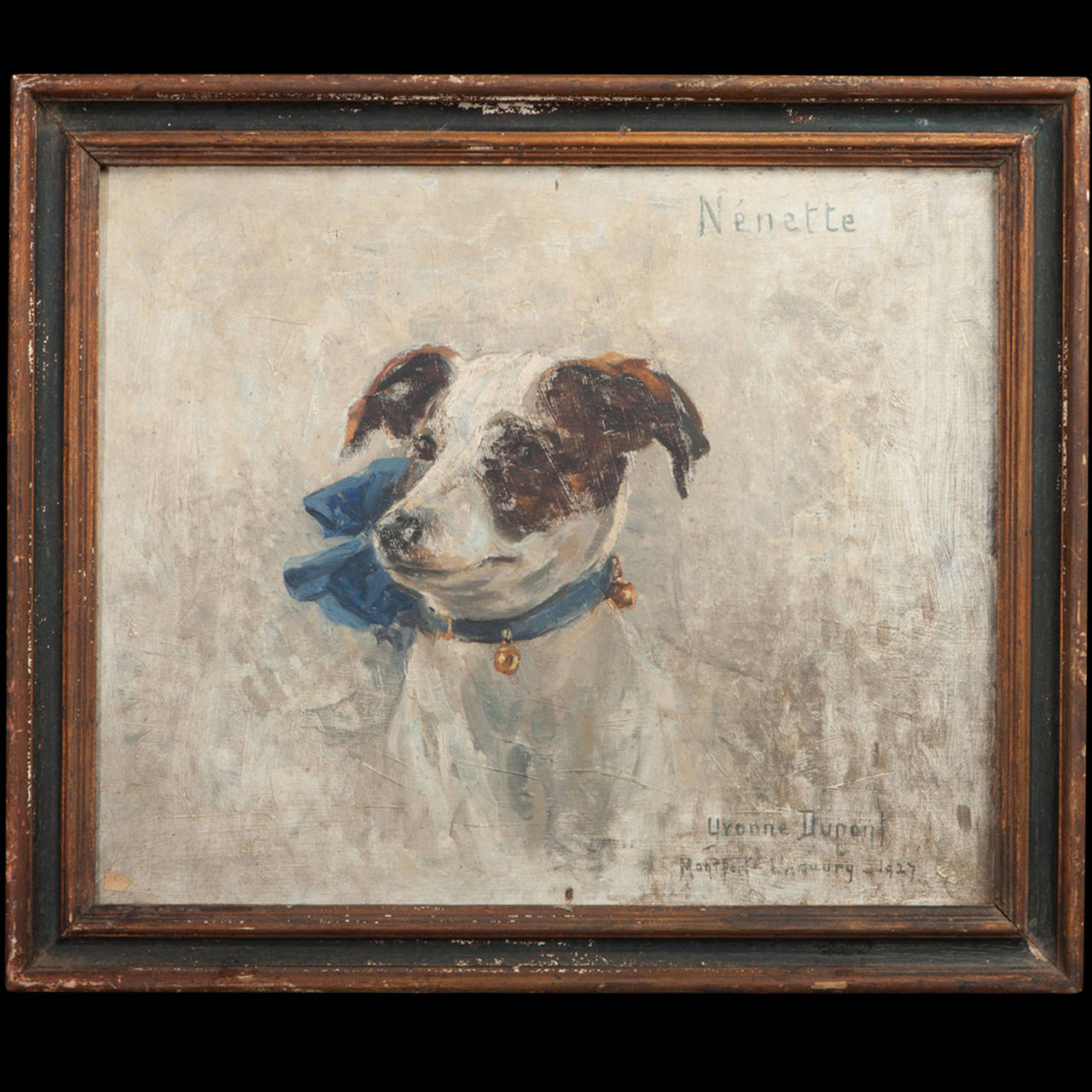 Oil on canvas with original frame.