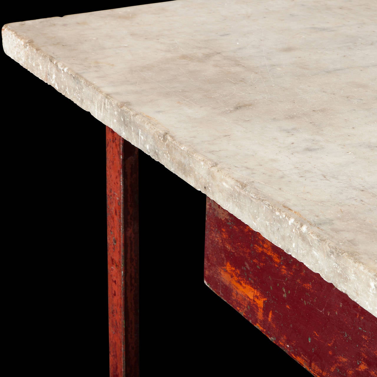 Mid-20th Century Iron and Marble Work Table