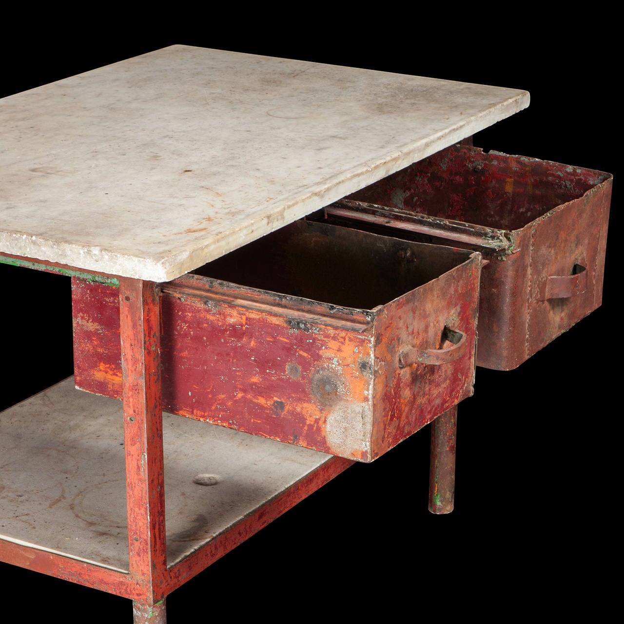 Spanish Iron and Marble Work Table