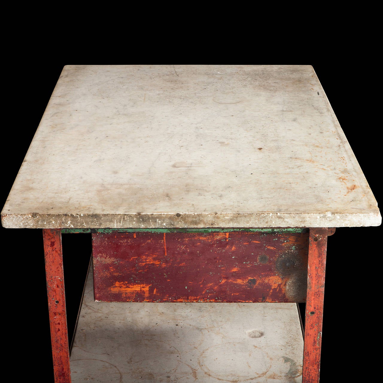 Carrara Marble Iron and Marble Work Table