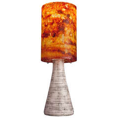 Ceramic Base Lamp with Glass Shade