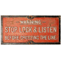 Vintage Railway Warning Sign
