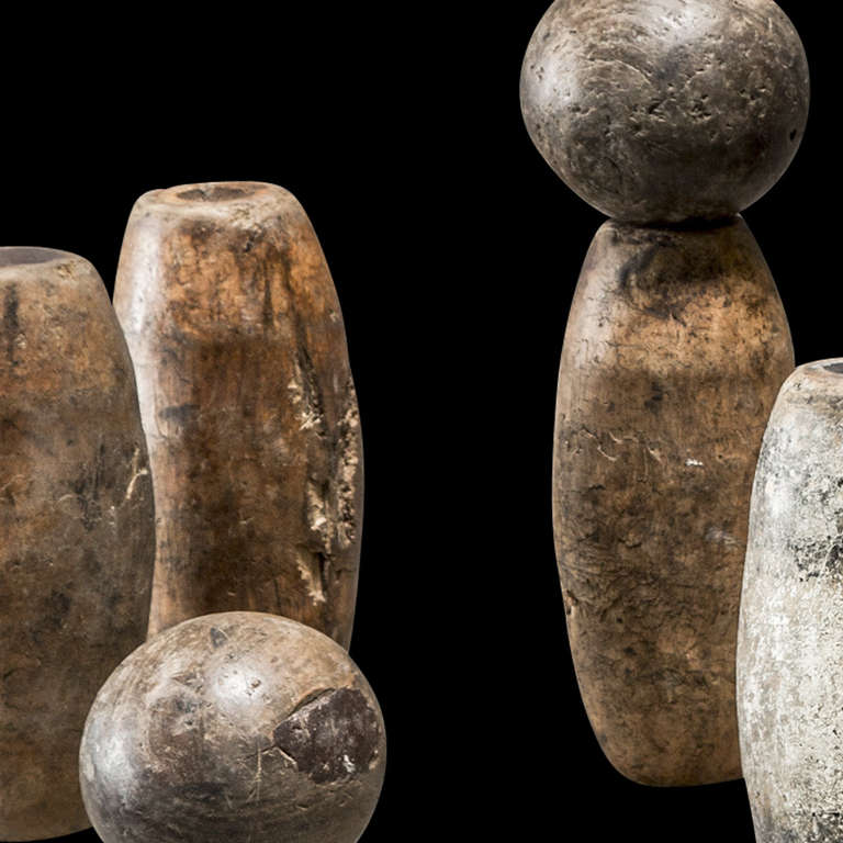 Wood Collection of English Skittle Pins and Balls