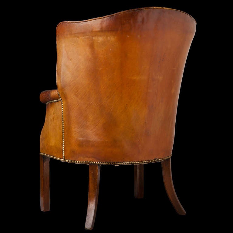 Leather Library Chair In Good Condition In Culver City, CA