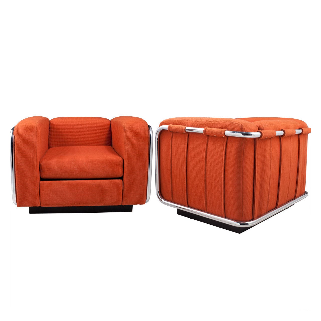 Pair of Cube Form Club Chairs