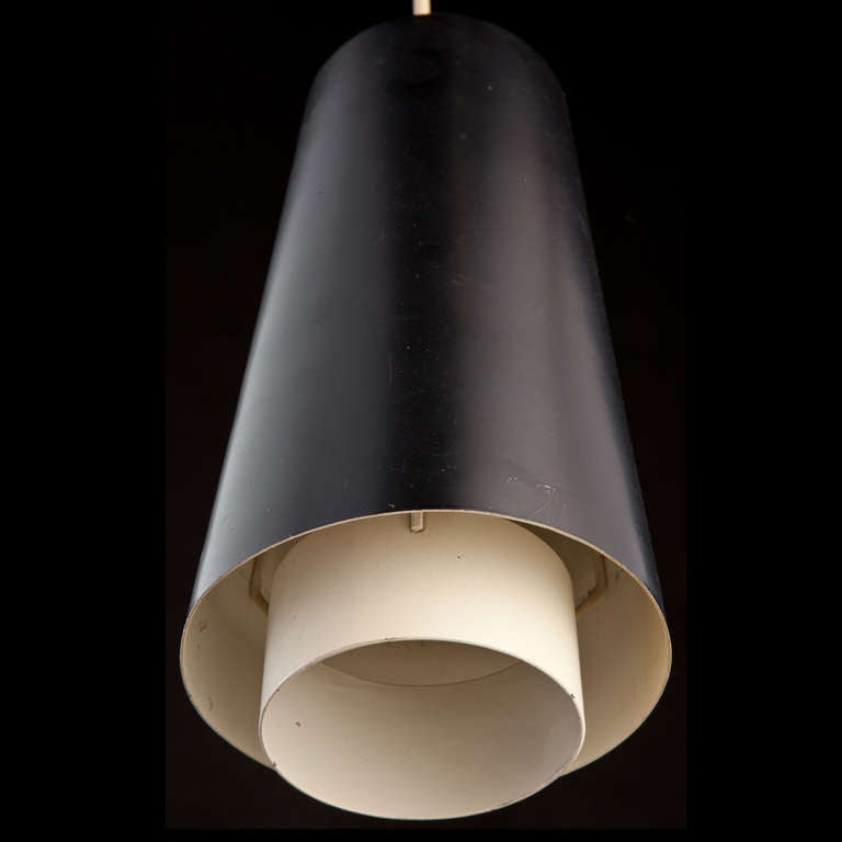 Belgian Black and White Metal Light Pendant