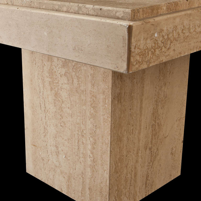 French Travertine Side Table