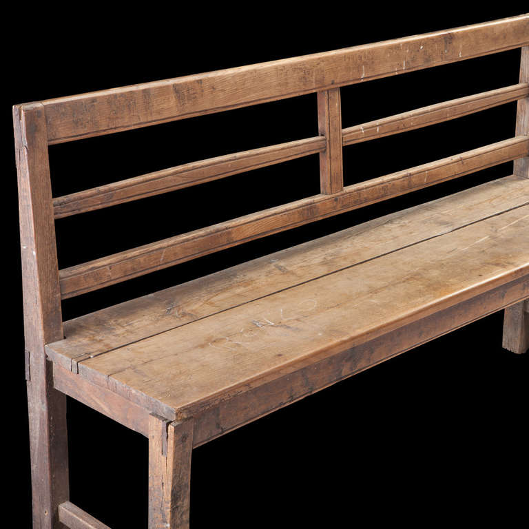 Primitive Long Wooden Bench 1