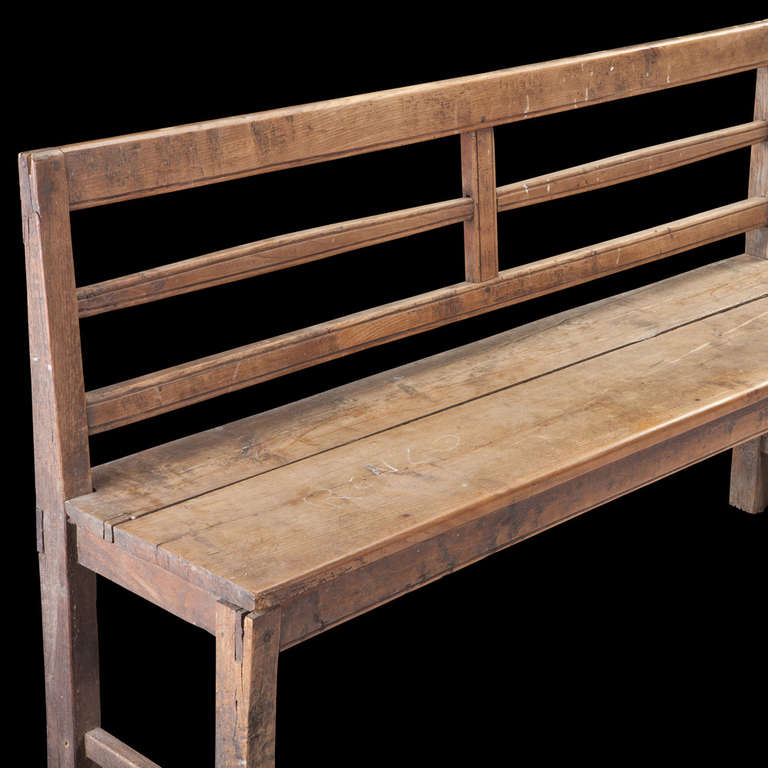 Primitive Long Wooden Bench at 1stDibs