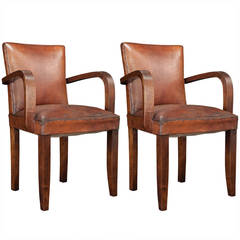 Pair of Leather Bridge Chairs