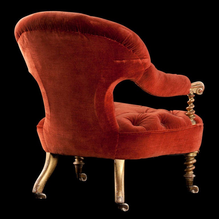 English Victorian Gilt Armchair