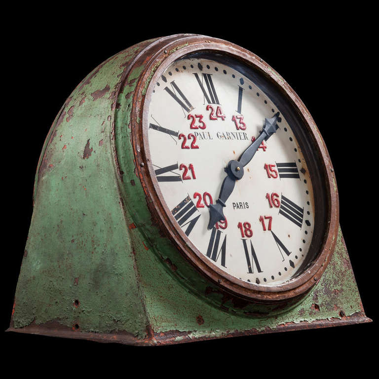 Double Sided Cast Iron Rail Road Clock