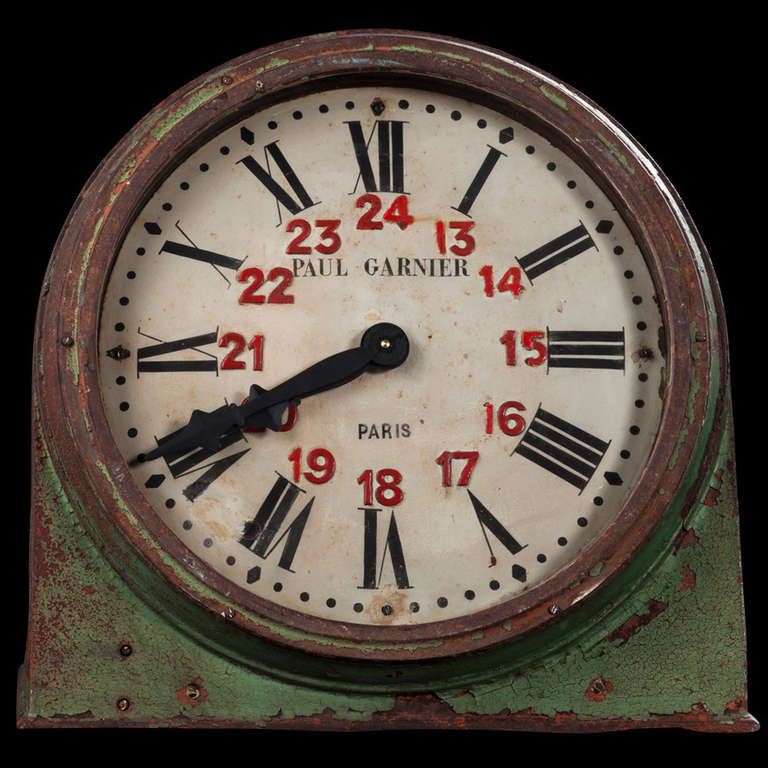 French Double Sided Cast Iron Rail Road Clock