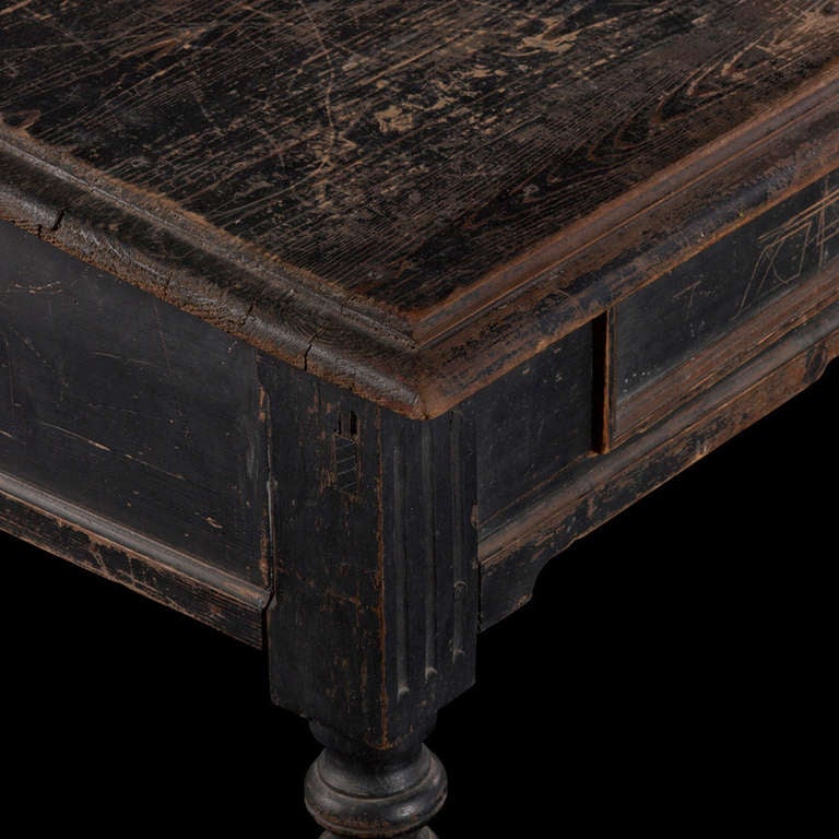 19th Century Industrial Wooden Slanted Desk