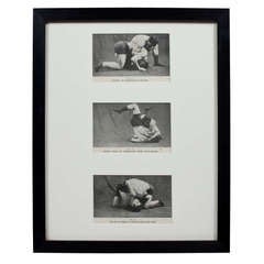 Antique Set of Five Edwardian Wrestling Pictures
