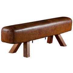 Antique Leather Gym Bench