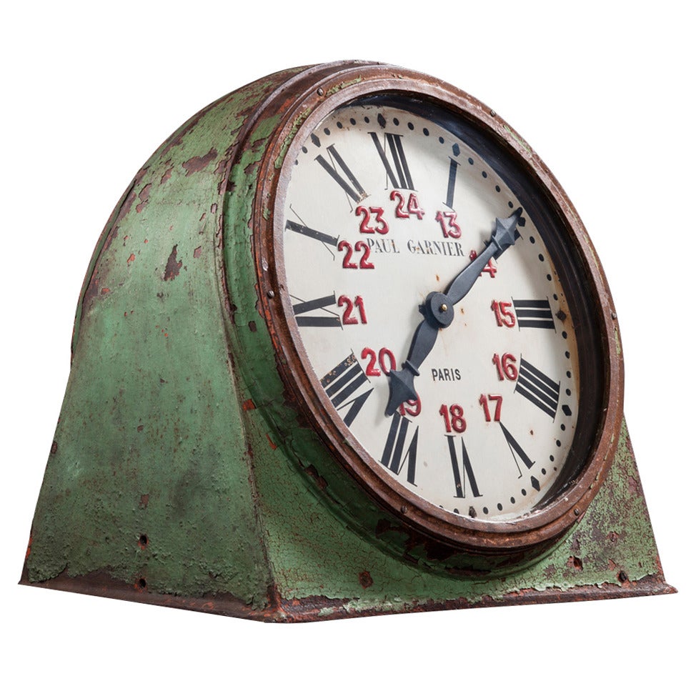 Double Sided Cast Iron Rail Road Clock