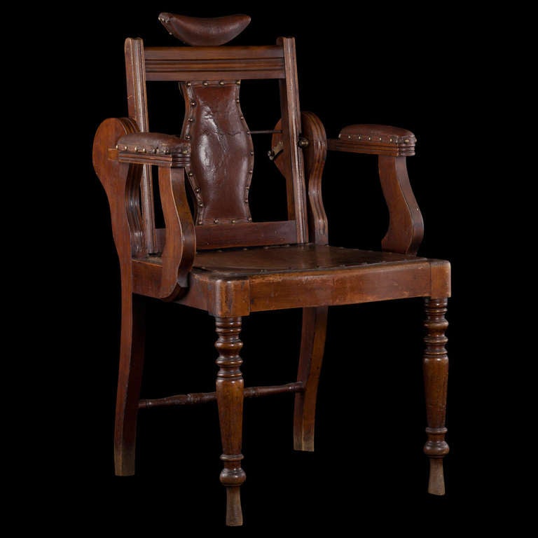 Adjustable wood chair with original leather