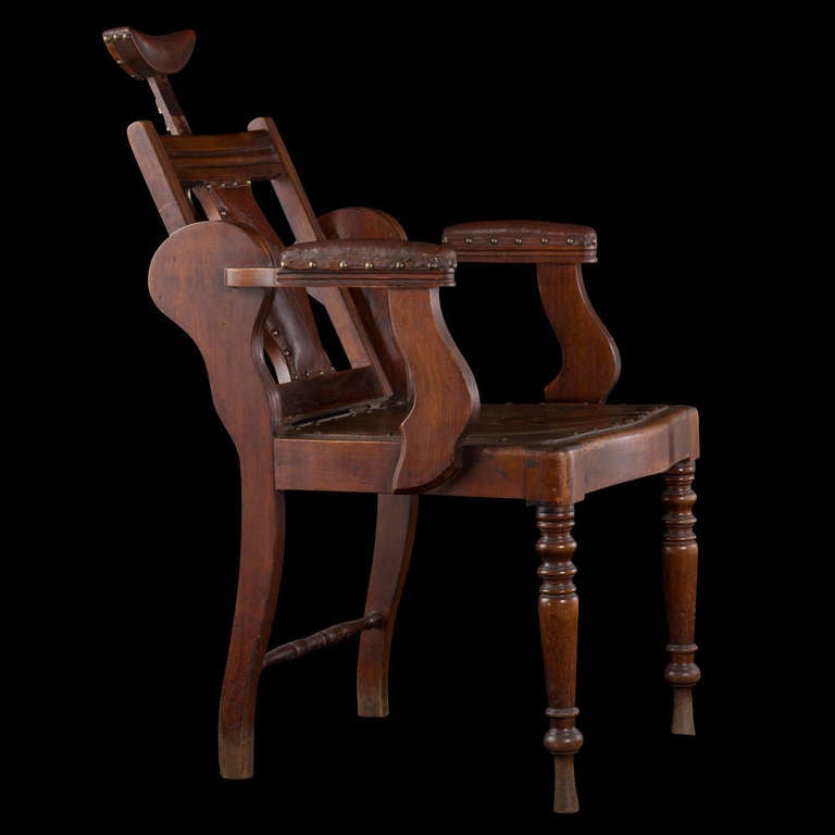 wooden barber chair