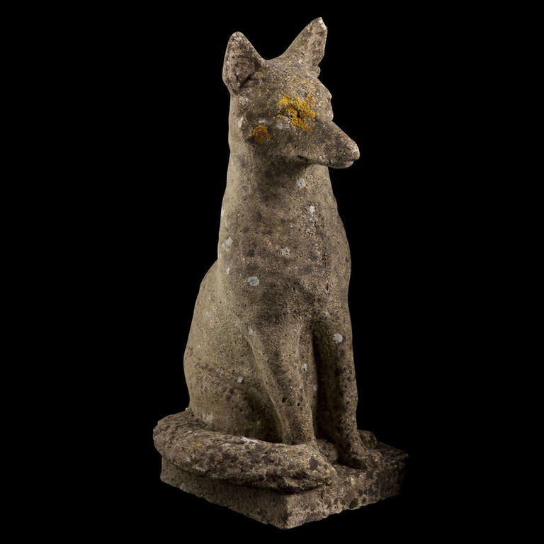 fox stone statue