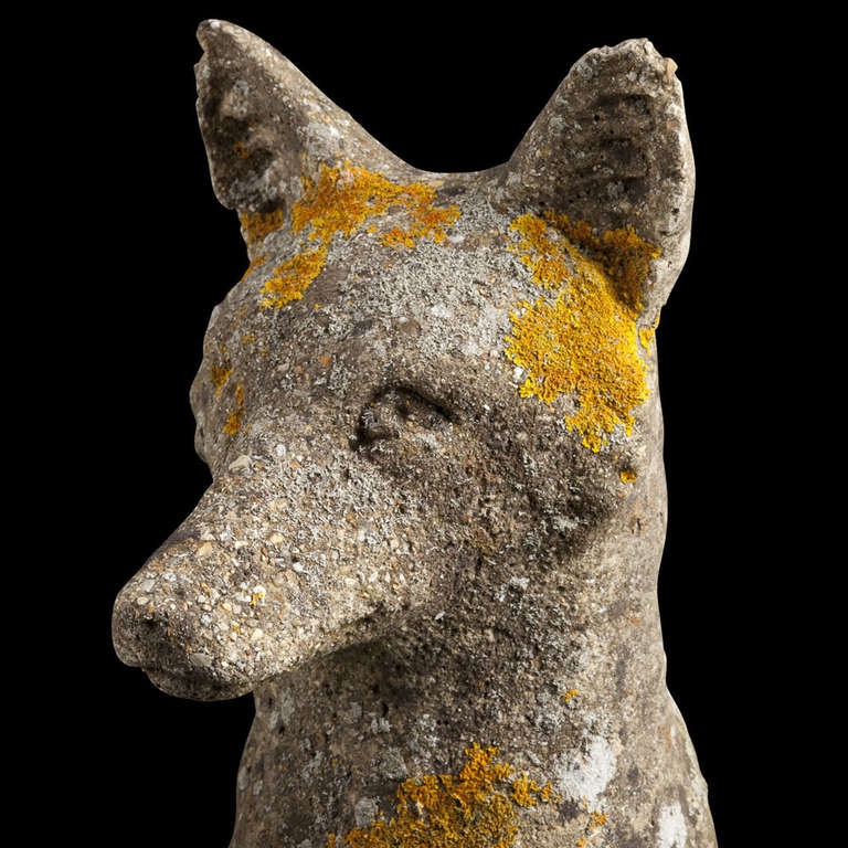 stone fox statue