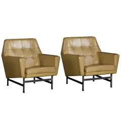 Retro Pair of Mustard Modern Chairs