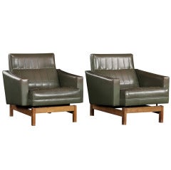 Pair of Olive Green Modern Chairs