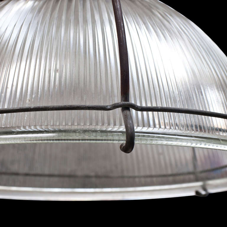 American Large Ribbed Holophane Factory Light