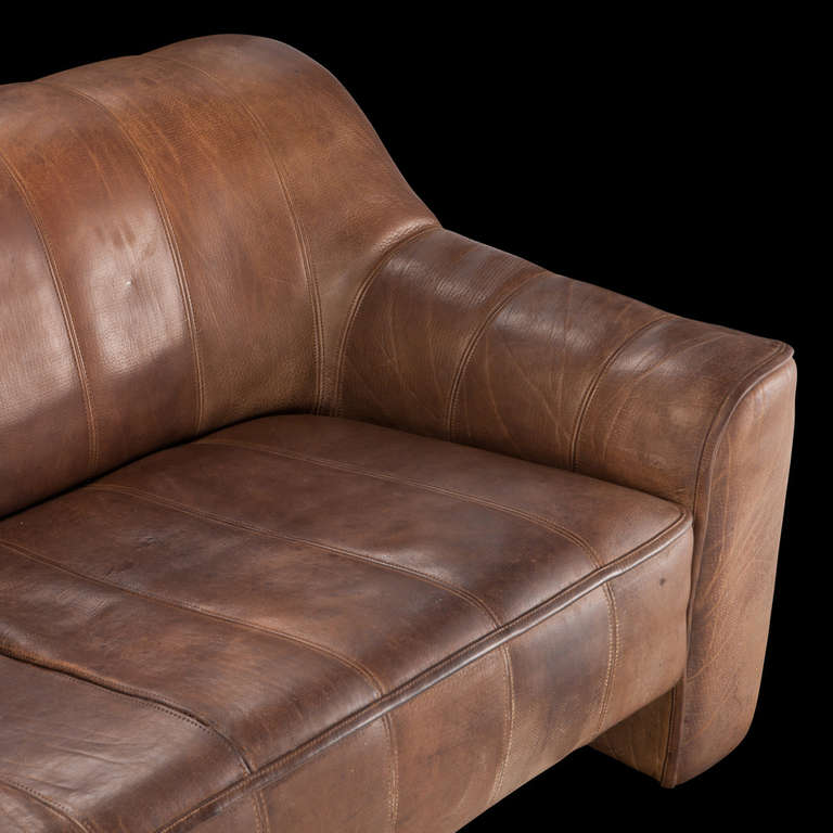 de Sede DS-44 Three Seater Leather Sofa In Good Condition In Culver City, CA