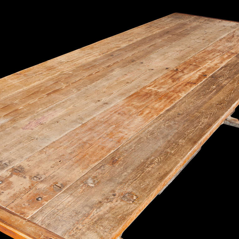 Large Industrial Steel Wood Work or Dining Table 2