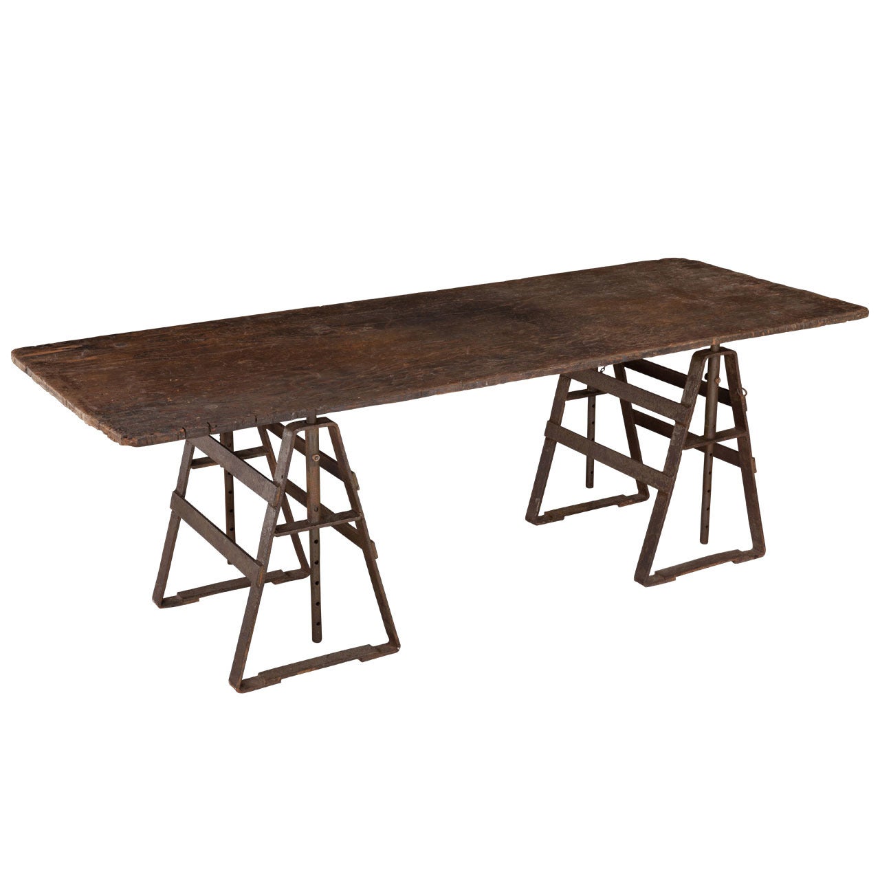 Metal Trestle Primitive Table