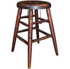 Antique Oakwood Work Stool