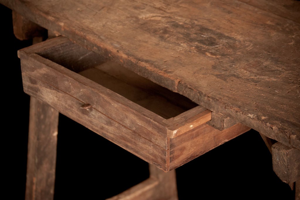 Primitive Desk/Side Table with Simple Drawer