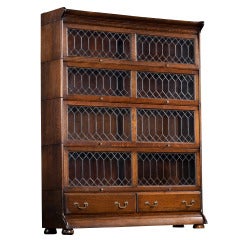 Antique Edwardian Oak Stacking Bookcase